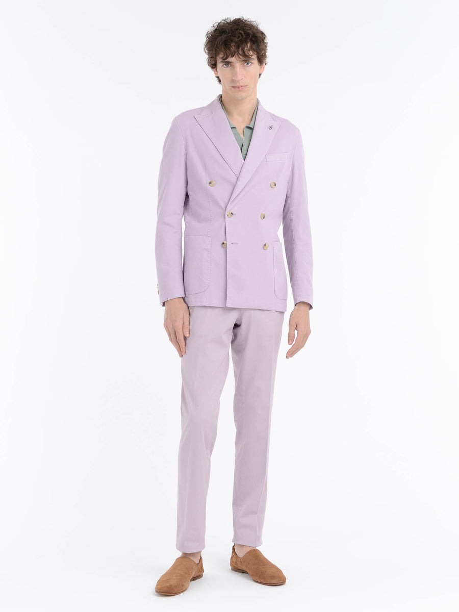 Paoloni Giacca Doppiopetto Misto Cotone Stretch