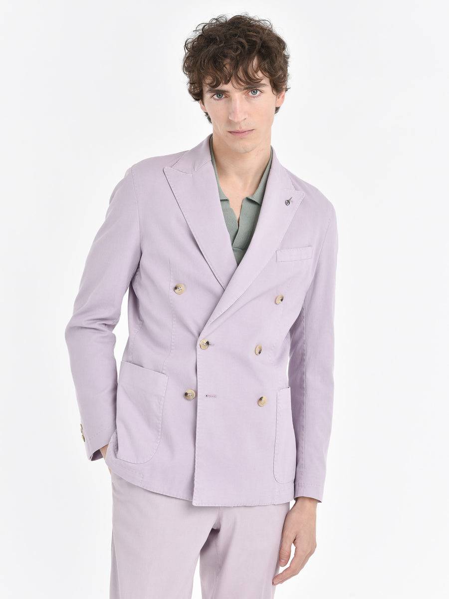 Paoloni Giacca Doppiopetto Misto Cotone Stretch