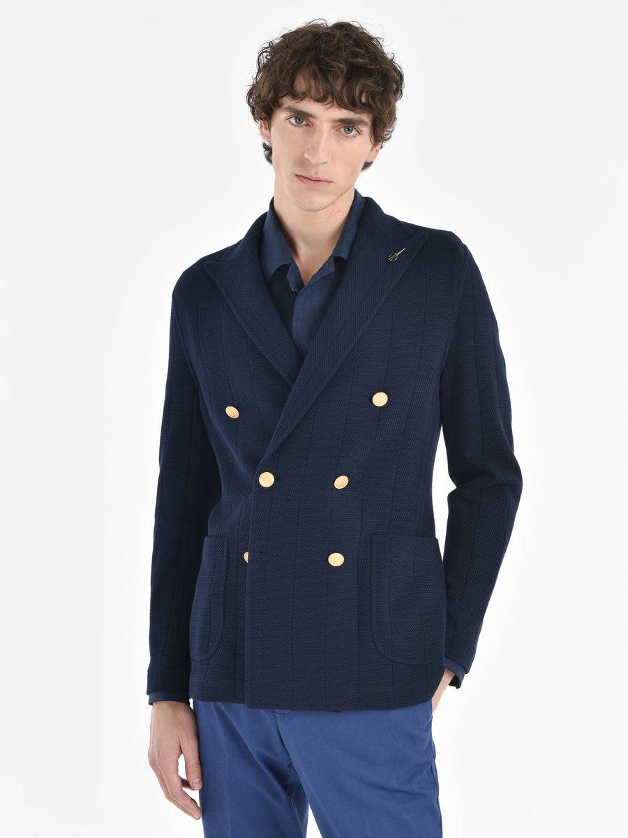 Paoloni Giacca Maglia Doppio Petto Cotone