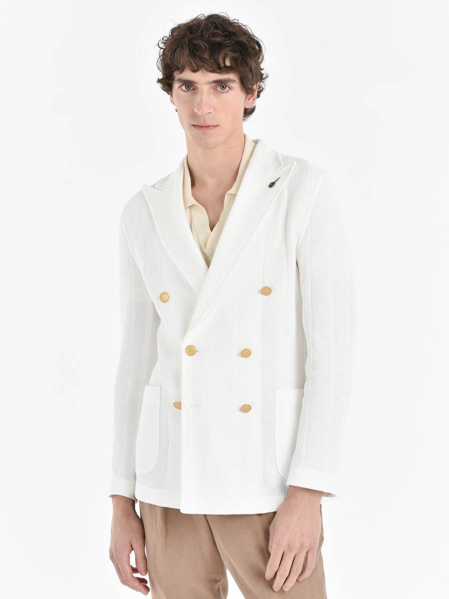 Paoloni Giacca Maglia Doppio Petto Cotone