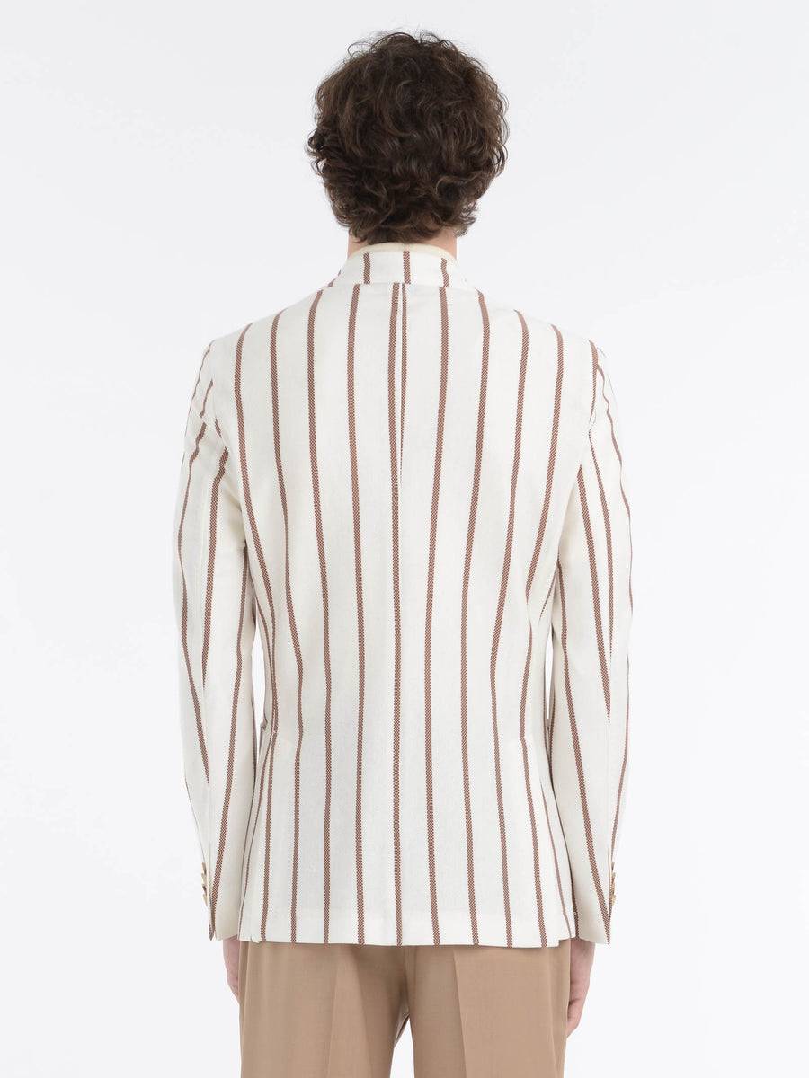 Paoloni Giacca Slim Jersey Armaturato Gessato