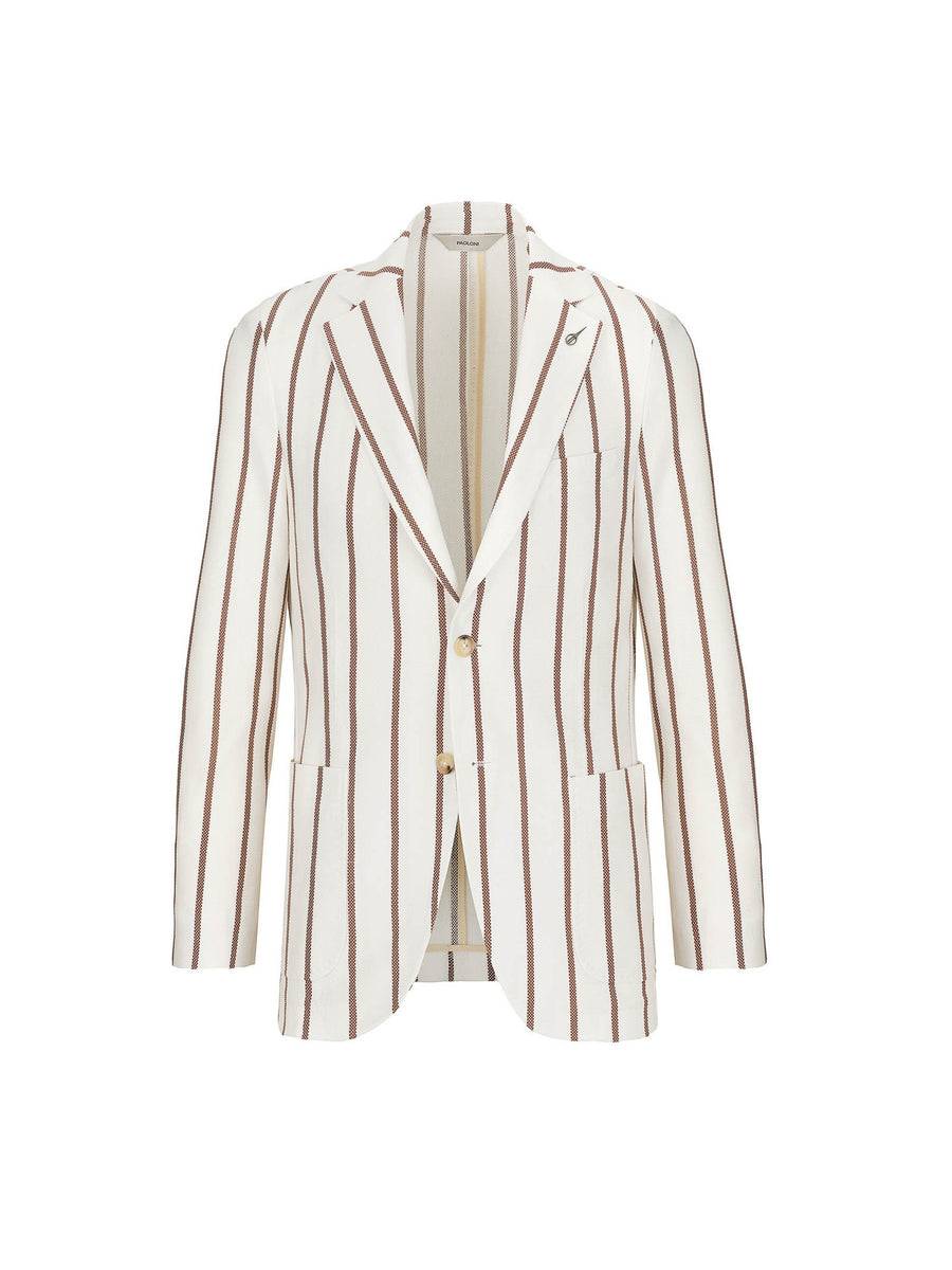 Paoloni Giacca slim jersey armaturato gessato