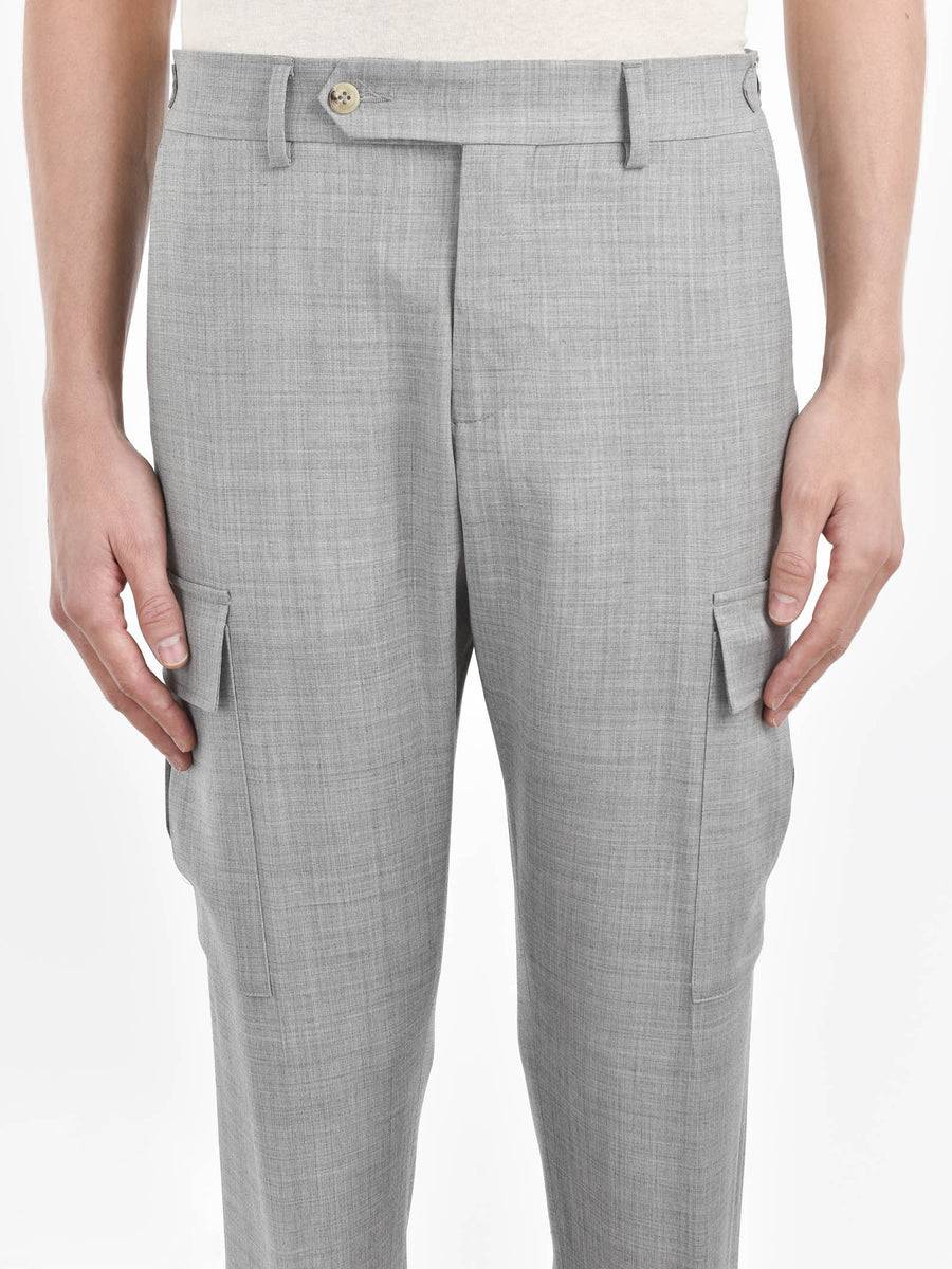 Paoloni Pantalone Cargo Tela Di Lana Stretch