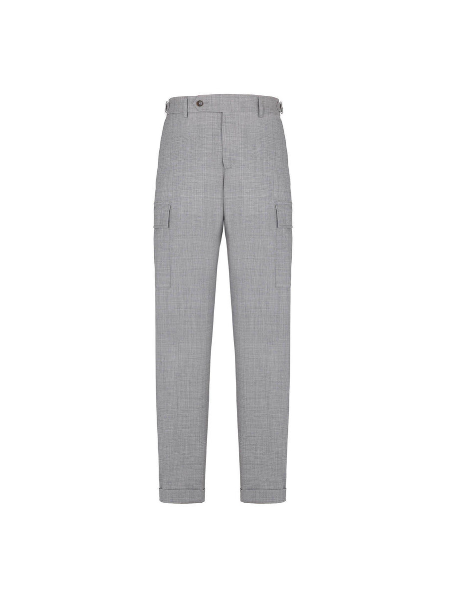 Paoloni Pantalone cargo tela di lana stretch