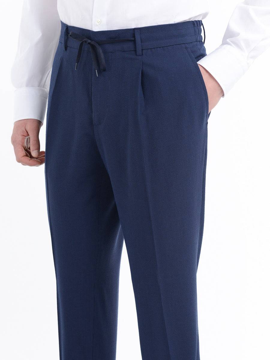 Paoloni Pantalone Jogging Seersucker Gessato