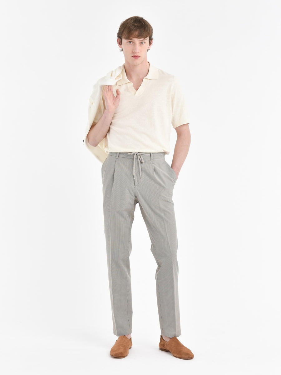 Paoloni Pantalone Jogging Seersucker Gessato