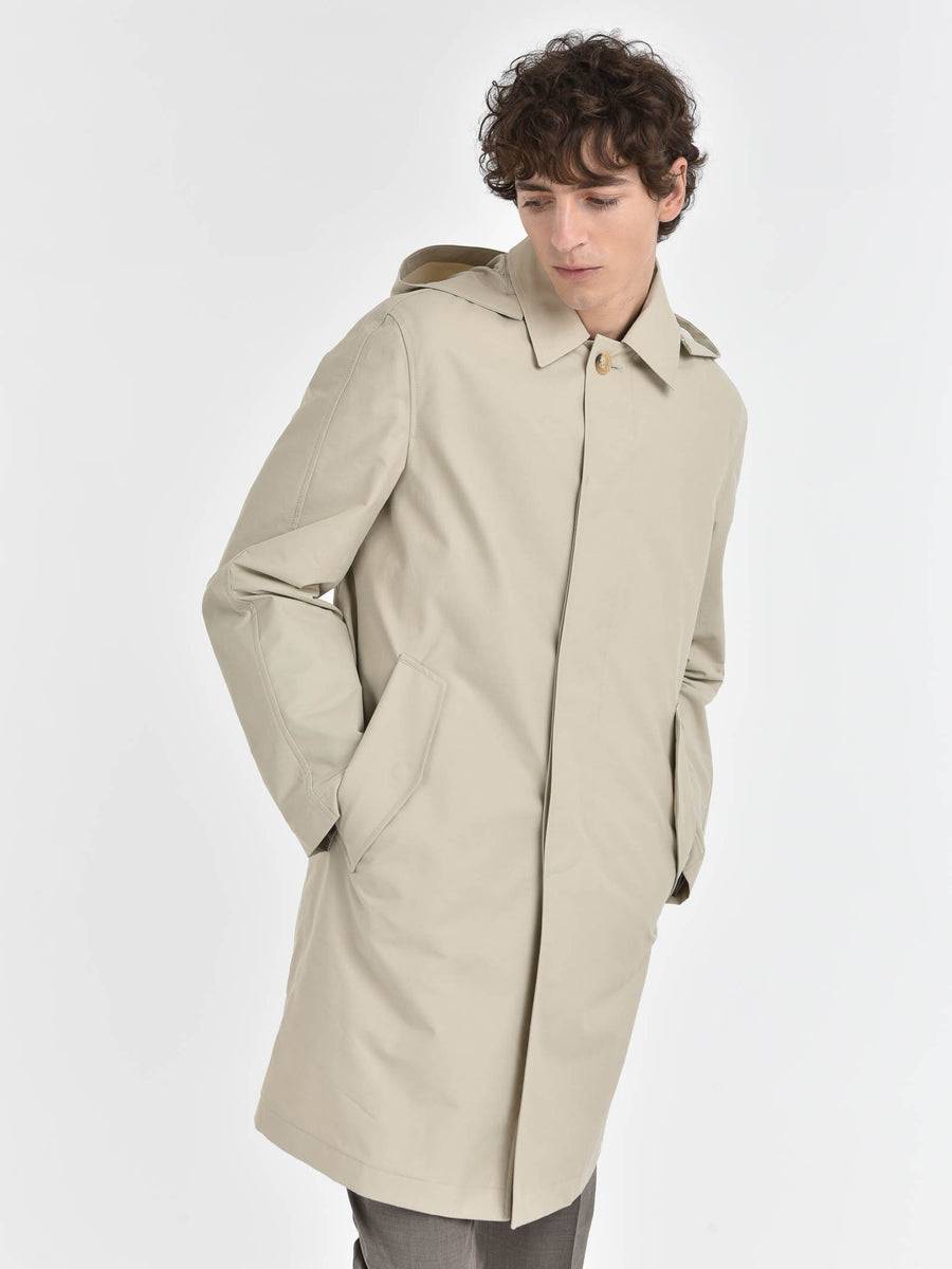 Paoloni Trench Sfoderato Gabardina Tecnica Misto Cotone