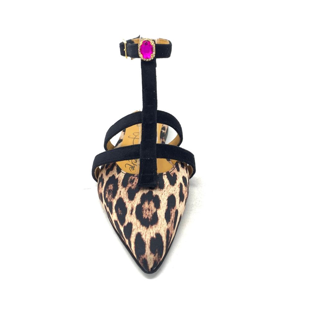 Passion Blanche Bibì Raso Maculato E Velluto Nero + Pietra Fucsia