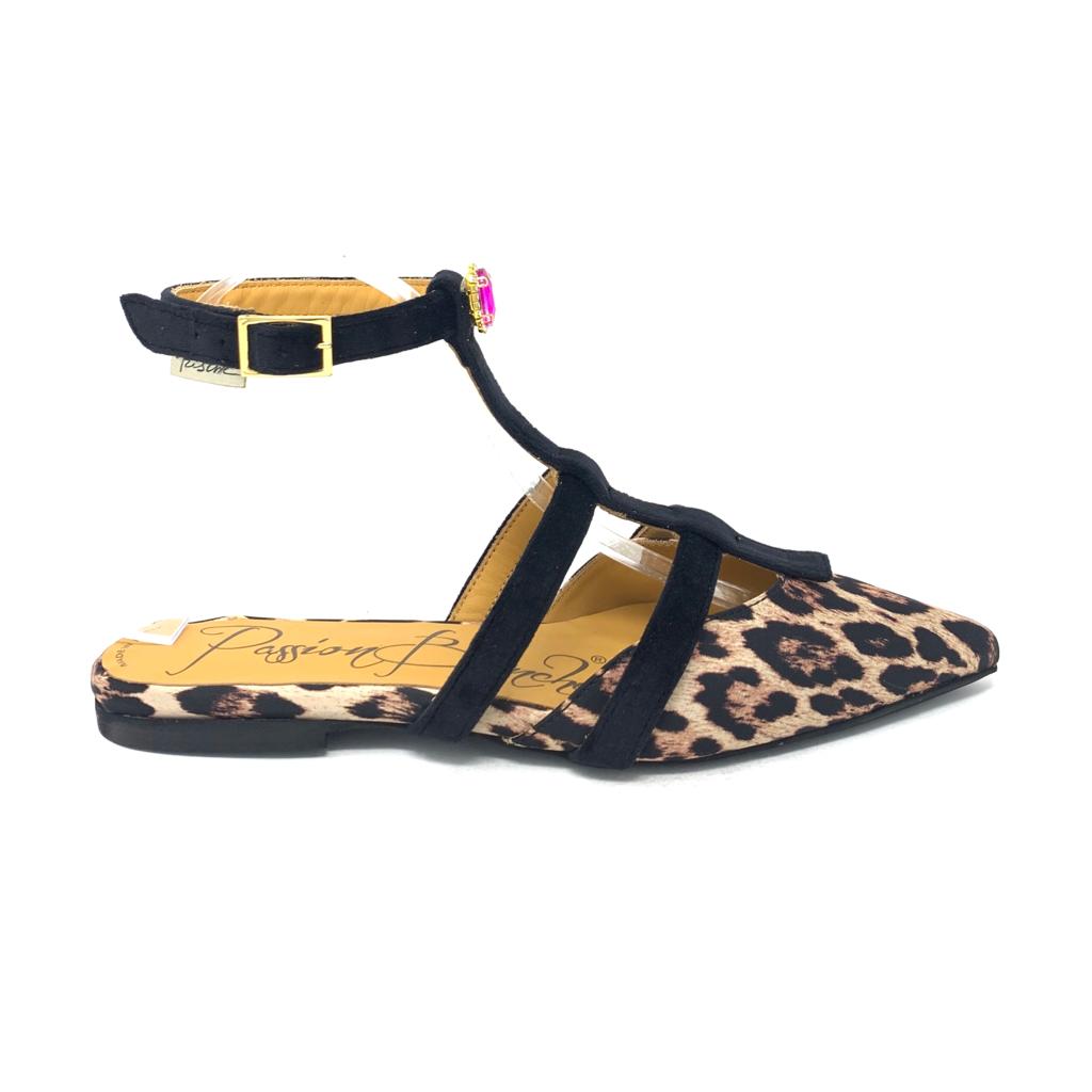 Passion Blanche Bibì raso maculato e velluto nero + pietra fucsia