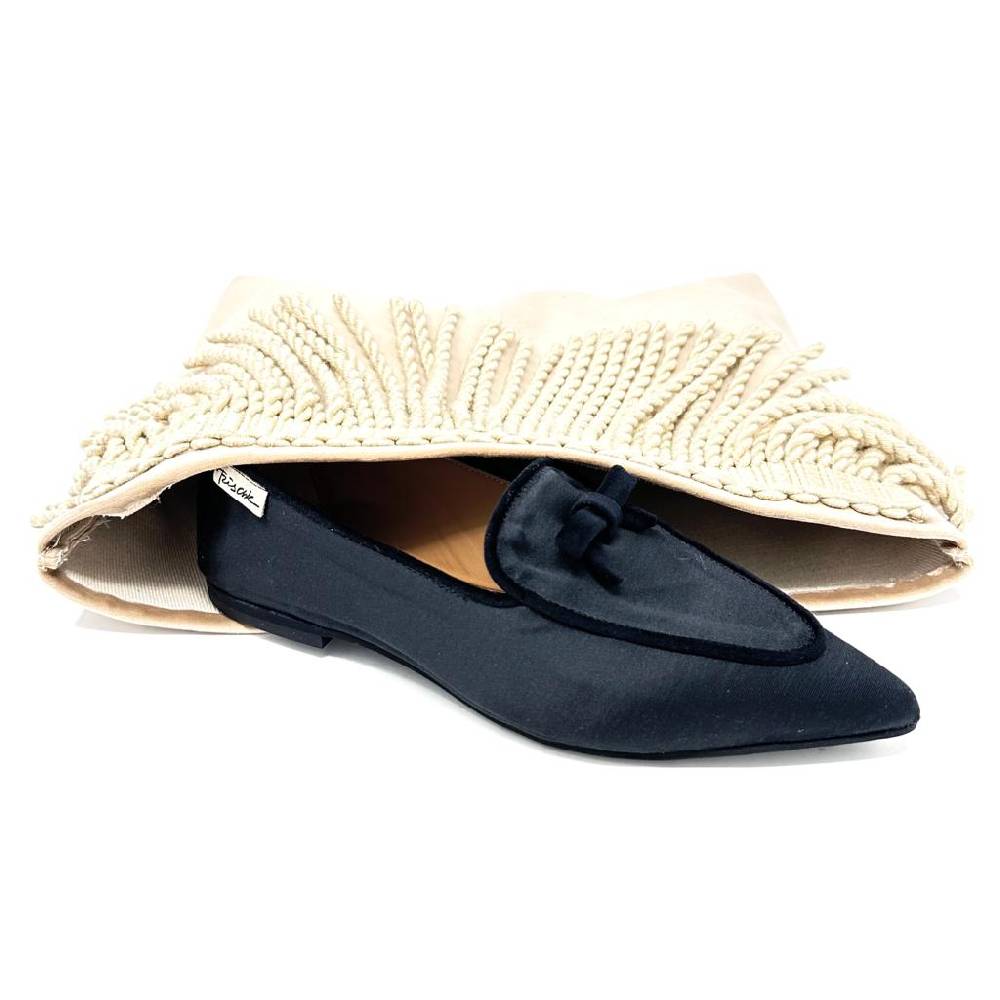 Passion Blanche Grace Raso Nero Profilo Velluto Nero