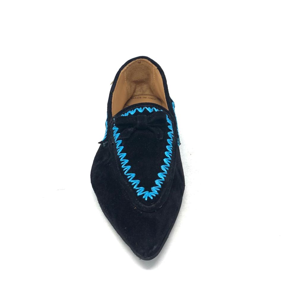 Passion Blanche Grace Scamosciata Nera + Ric Turchese