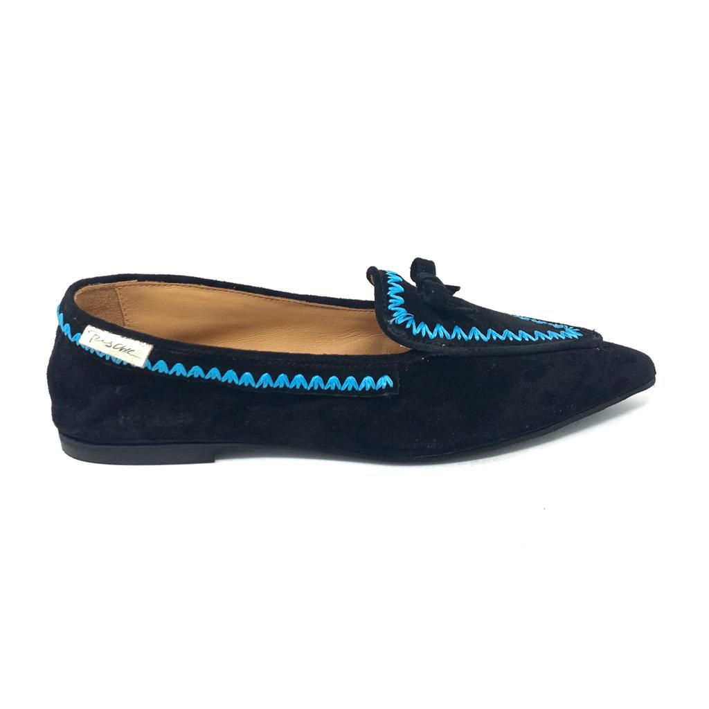 Passion Blanche Grace Scamosciata Nera + Ric Turchese