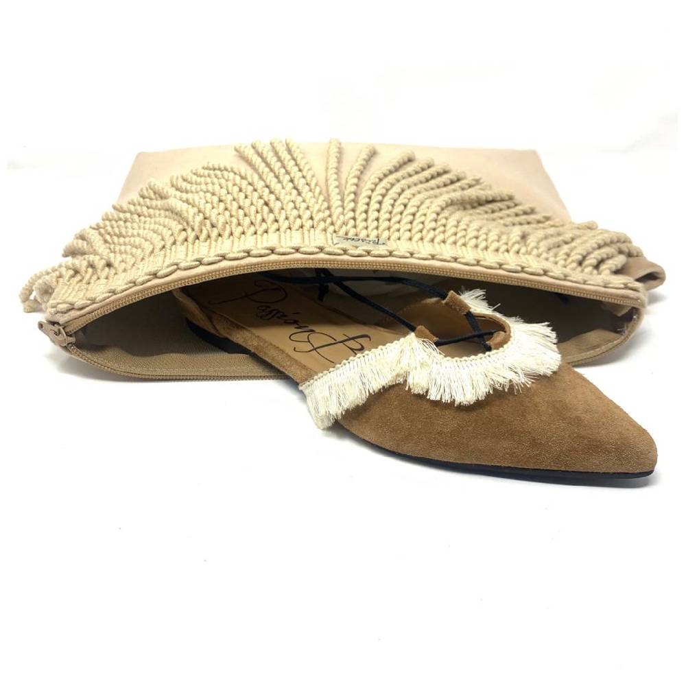 Passion Blanche Marilyn Scamosciata Cammello Frangia