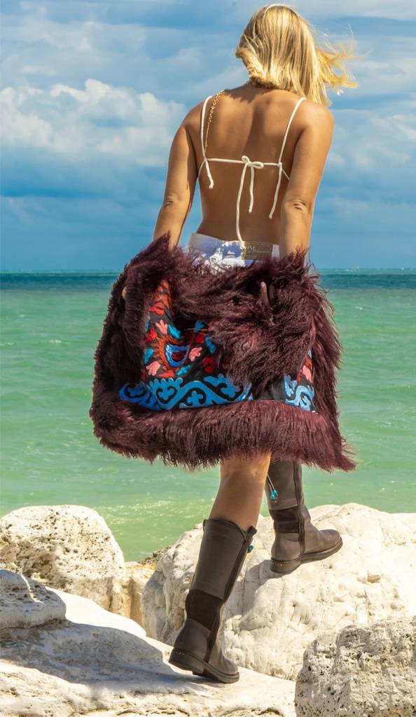 Passion Blanche GILET INDIA MONGOLIA BORDEAUX