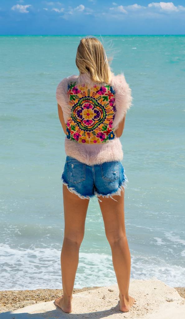 Passion Blanche GILET INDIA MONGOLIA ROSA