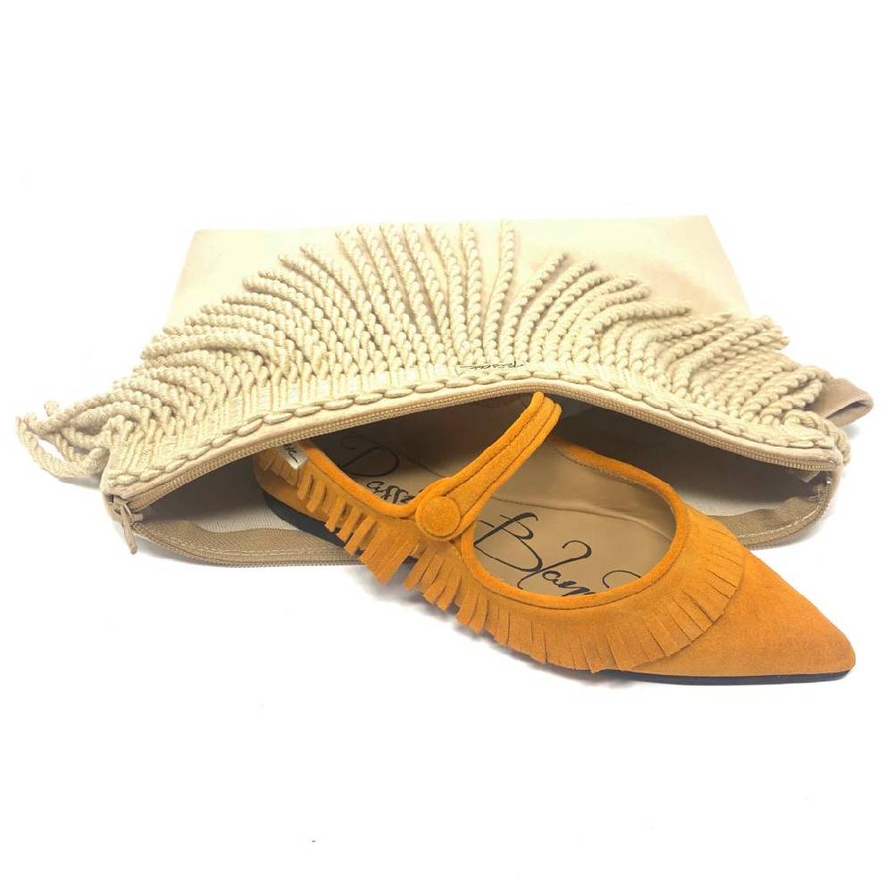 Passion Blanche Sophia Scamosciata Arancio Frangia