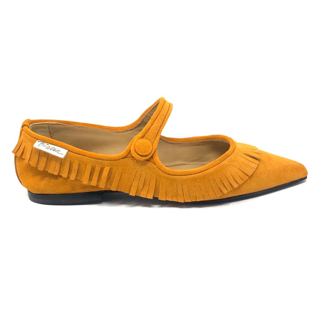 Passion Blanche Sophia Scamosciata Arancio Frangia