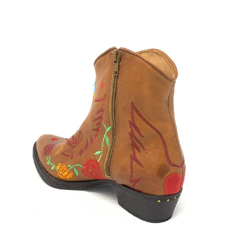 Passion Blanche Texano Pelle Cuoio + Ricamo Aquila