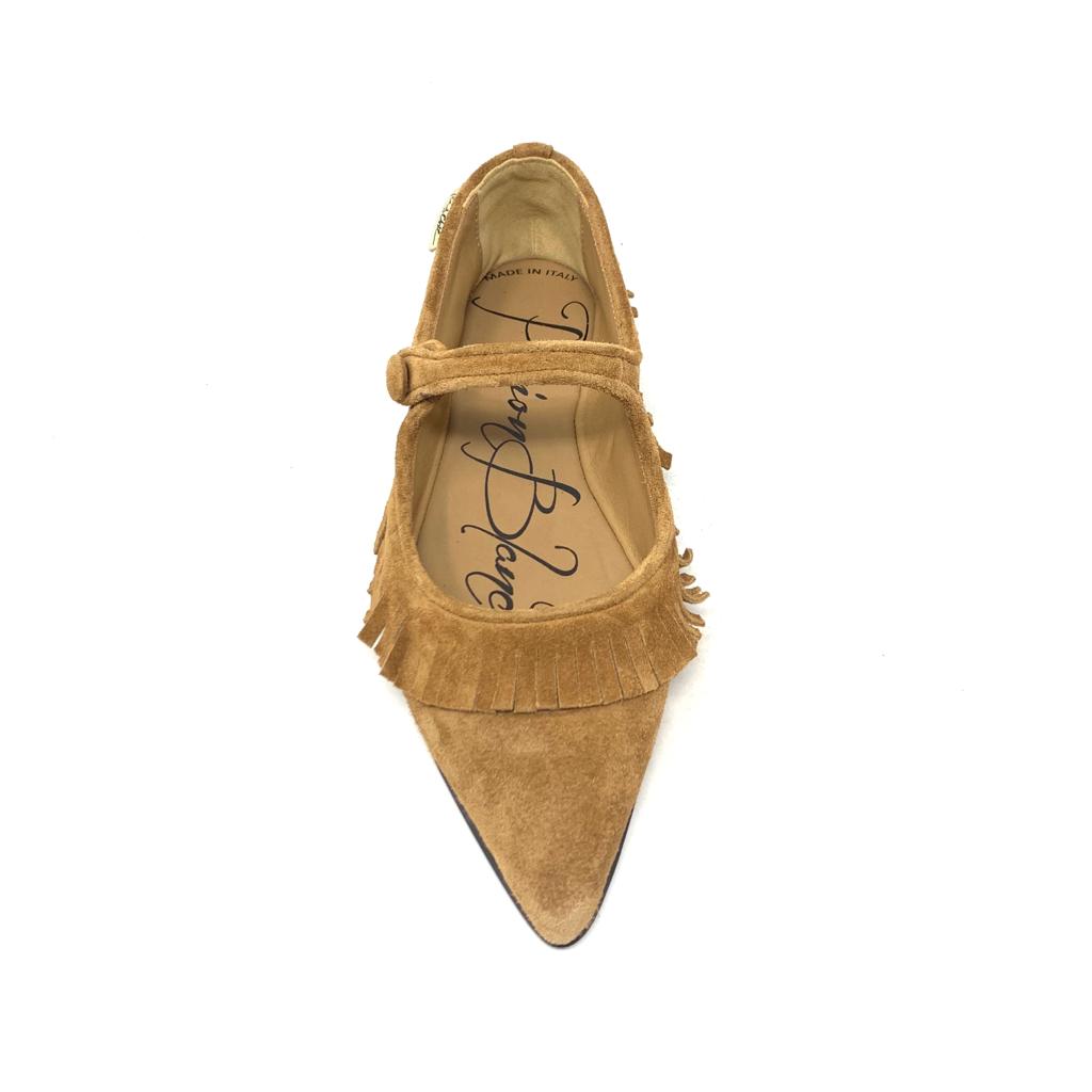 Passion Blanche Sophia Scamosciata Cammello Frangia