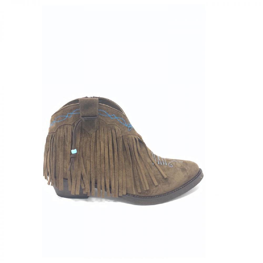 Passion Blanche Texano basso frangia crosta caffè + greca turchese suola in cuoio