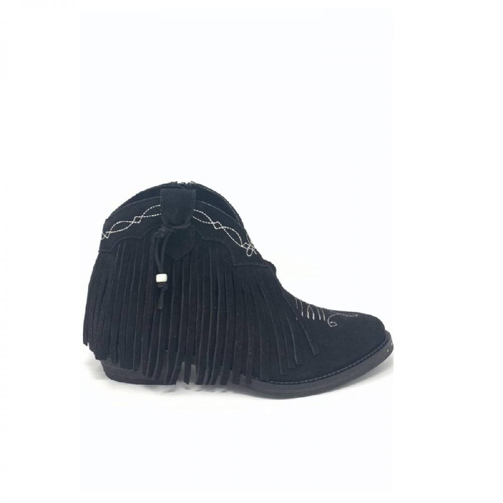 Passion Blanche Texano basso frangia crosta nera + greca bianca suola in cuoio