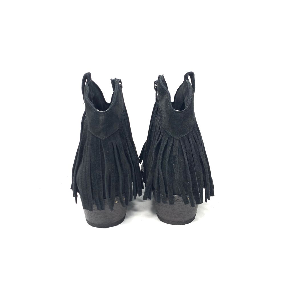 Passion Blanche Texano Basso Frangia Crosta Nera Suola Cuoio