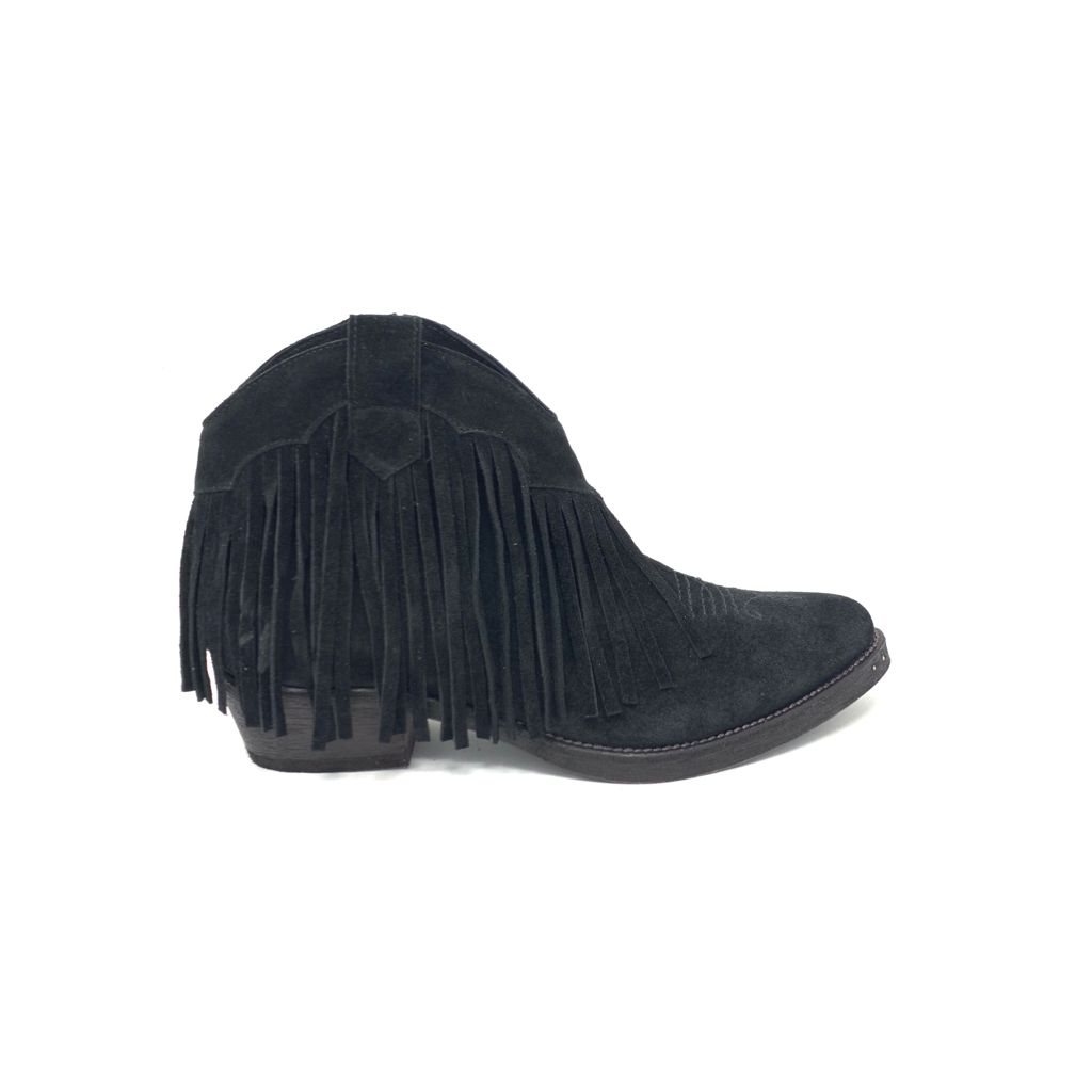 Passion Blanche Texano basso frangia crosta nera Suola cuoio