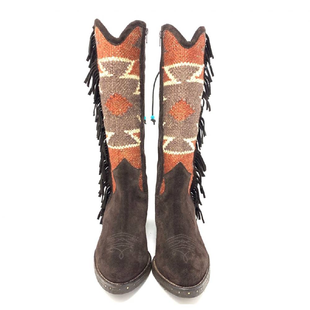 Passion Blanche Texano Crosta T.moro E Kilim Suola Cuoio