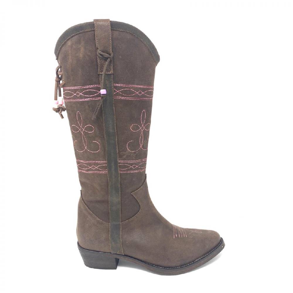 Passion Blanche Texano Flowers Pelle t.moro + ricamo rosa suola in cuoio