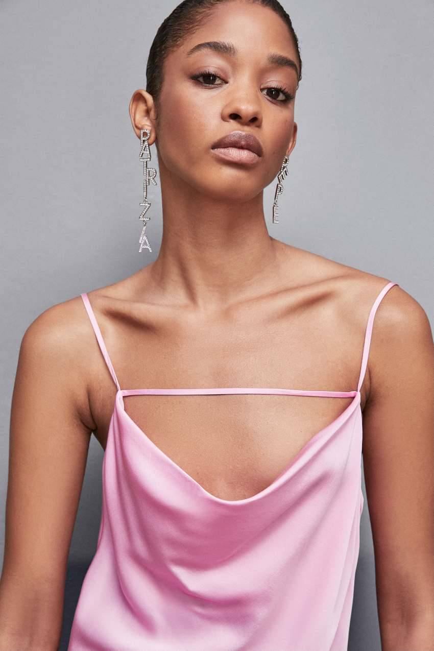 Patrizia Pepe Abito Sirena Lungo In Raso Di Viscosa