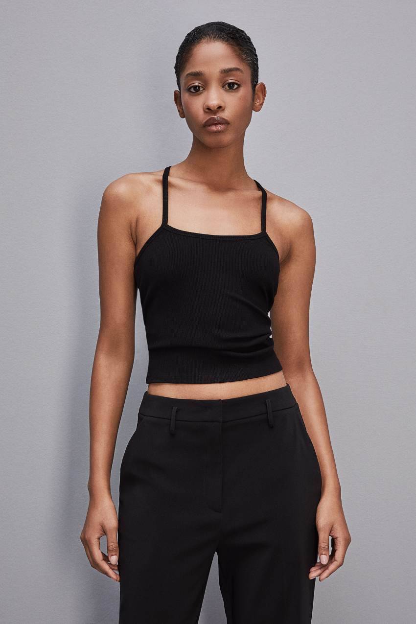 Patrizia Pepe Canotta A Costine In Viscosa ESSENTIAL