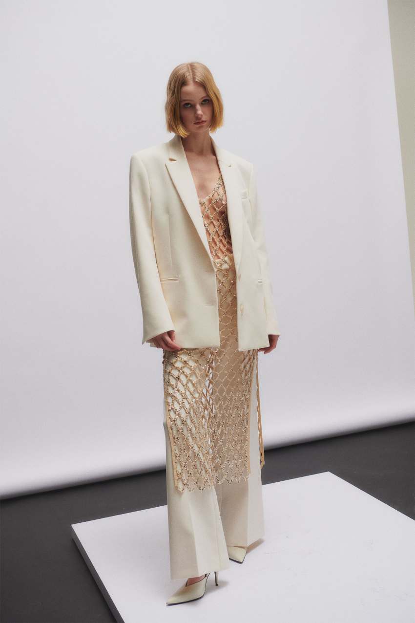 Patrizia Pepe Abito in rete gioiello slim fit