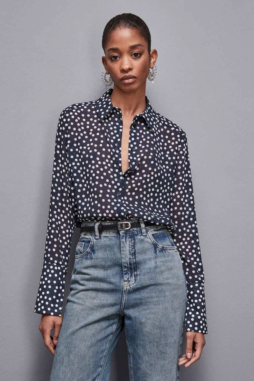 Patrizia Pepe Camicia Regular Fit In Georgette