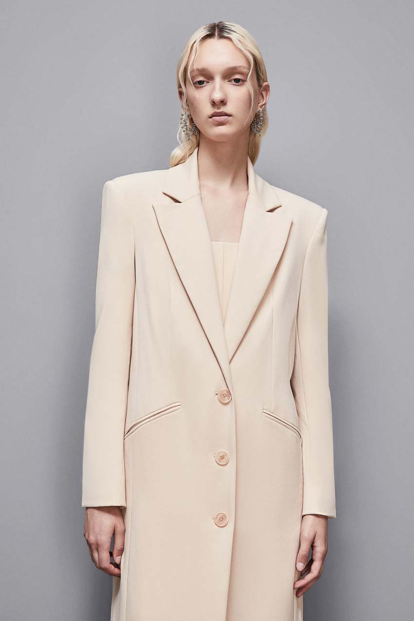 Patrizia Pepe Cappotto Lungo In Viscosa Stretch