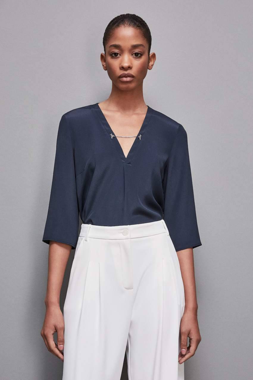 Patrizia Pepe Casacca Regular Fit In Misto Seta