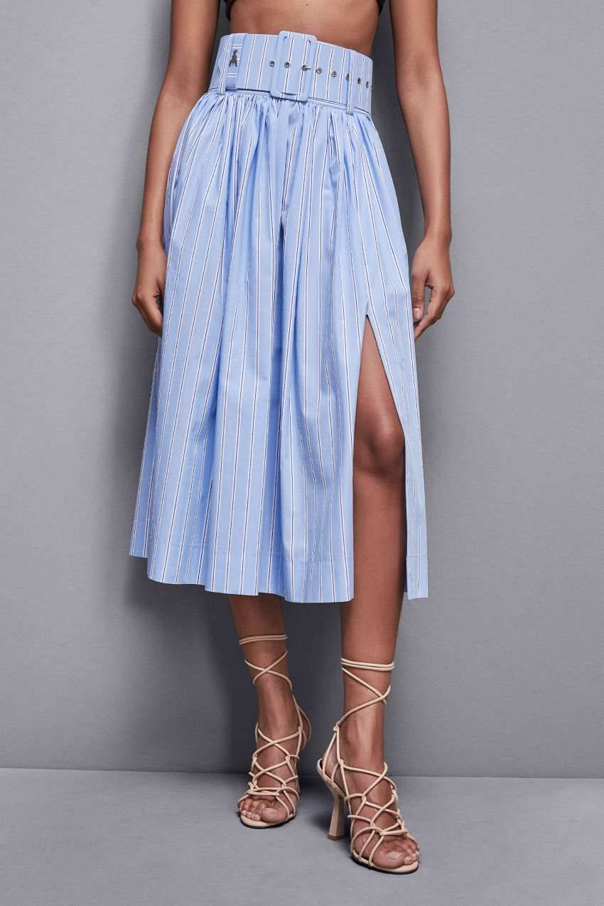 Patrizia Pepe Gonna Svasata Midi Con Cintura