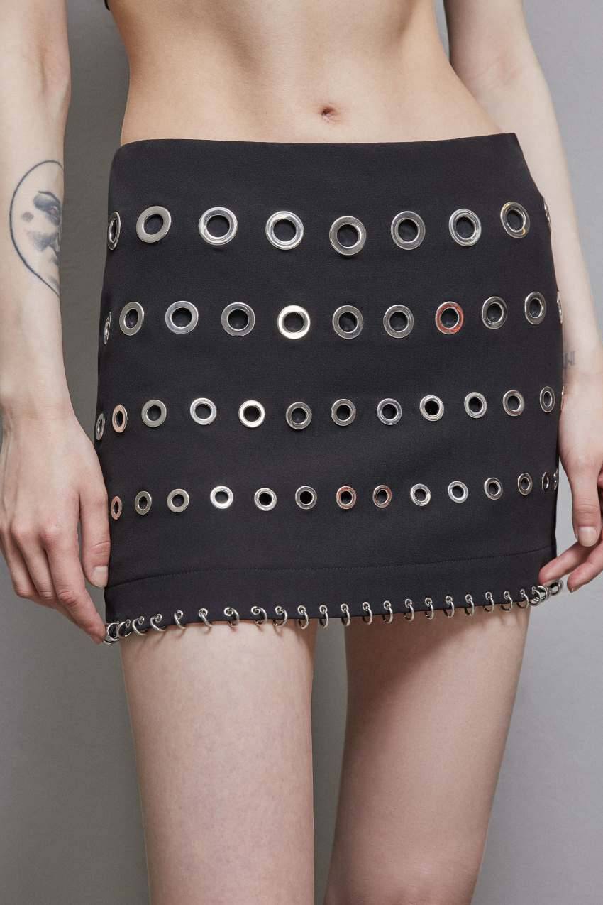 Patrizia Pepe Minigonna In Crepe A Vita Bassa