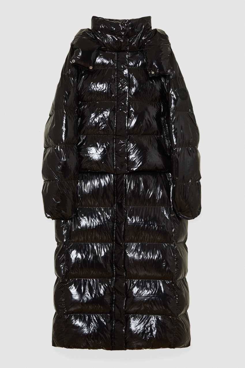 Patrizia Pepe Piumino lungo in nylon lucido