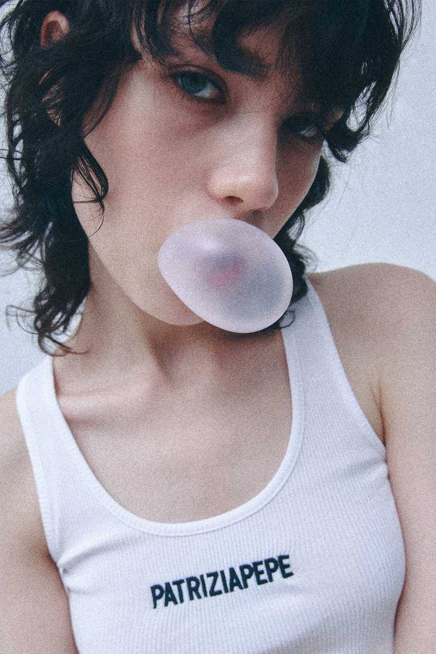 Patrizia Pepe Top a costine in cotone