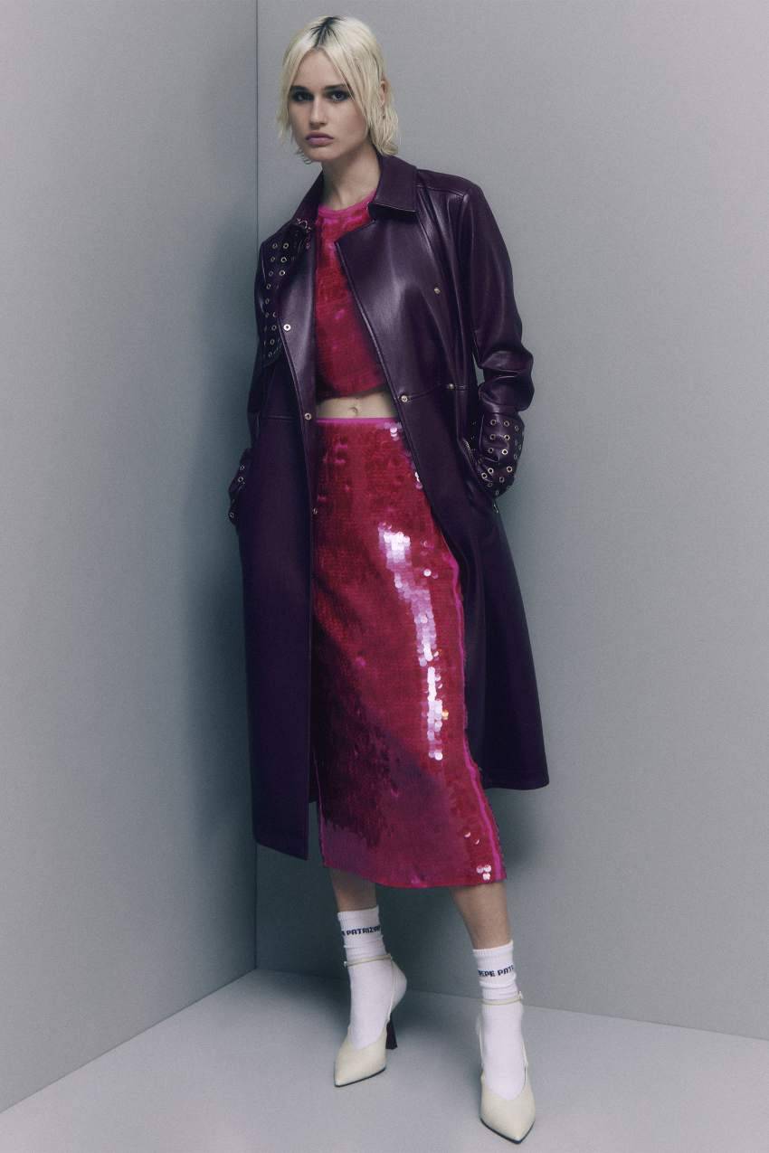 Patrizia Pepe Trench lungo in ecopelle con zip