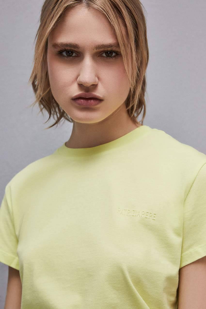 Patrizia Pepe T-shirt Maniche Corte Con Logo In Cotone Organico
