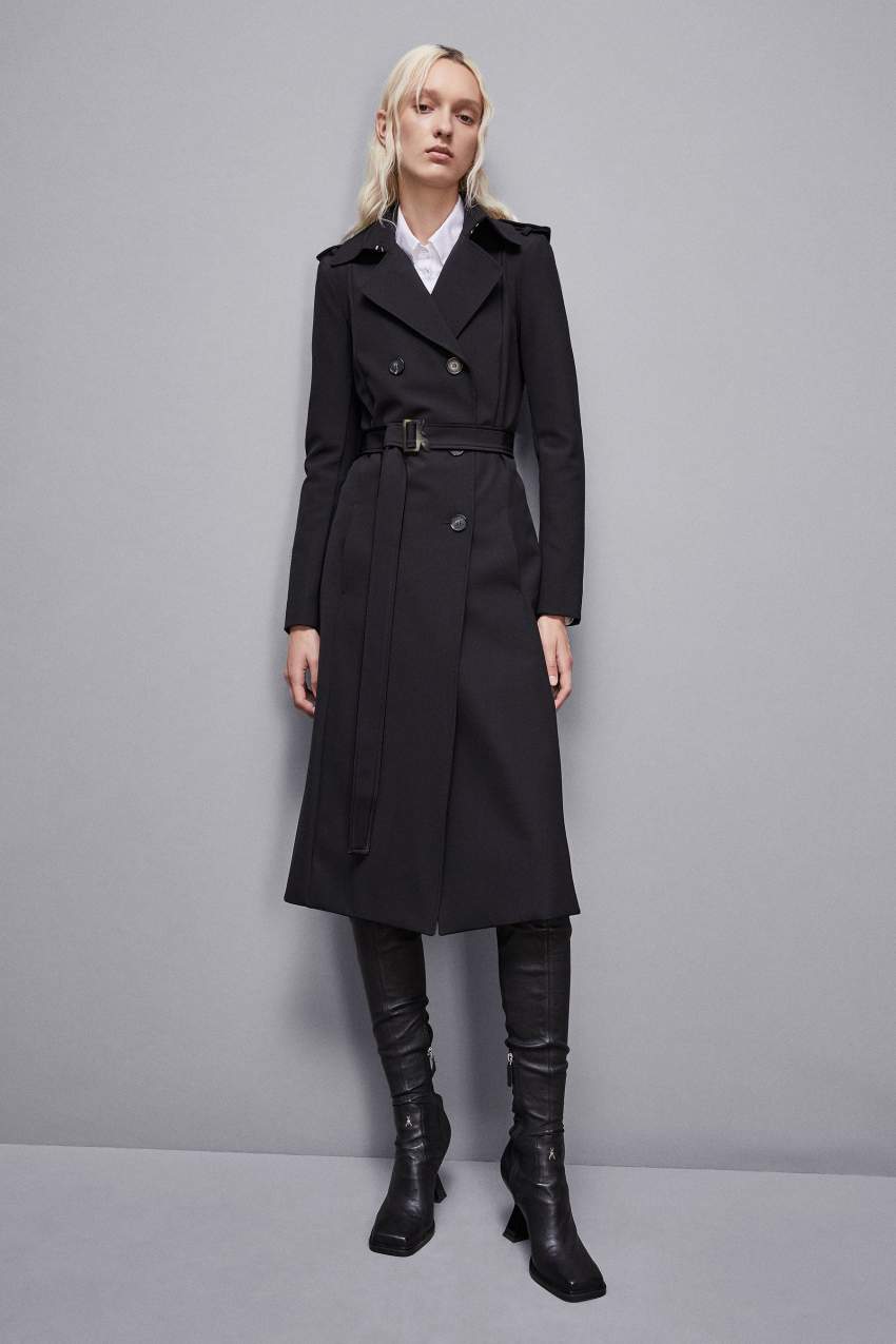 Patrizia Pepe Trench Con Fibbia In Nylon Bielastico
