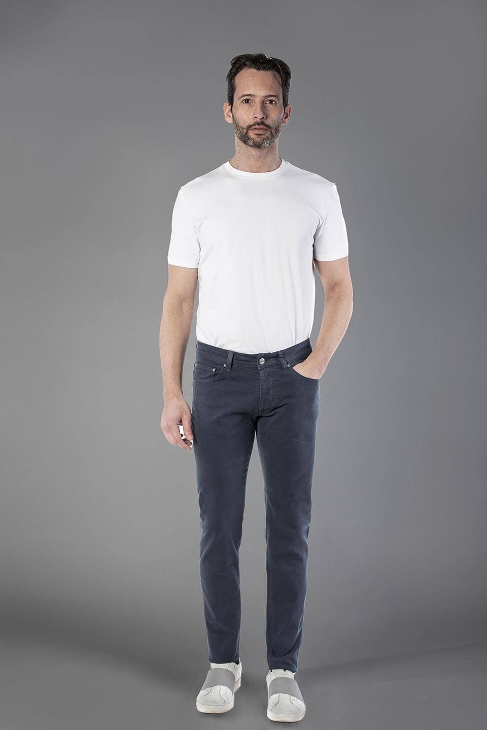 Paul Cortese Gabardine 5 tasche blue