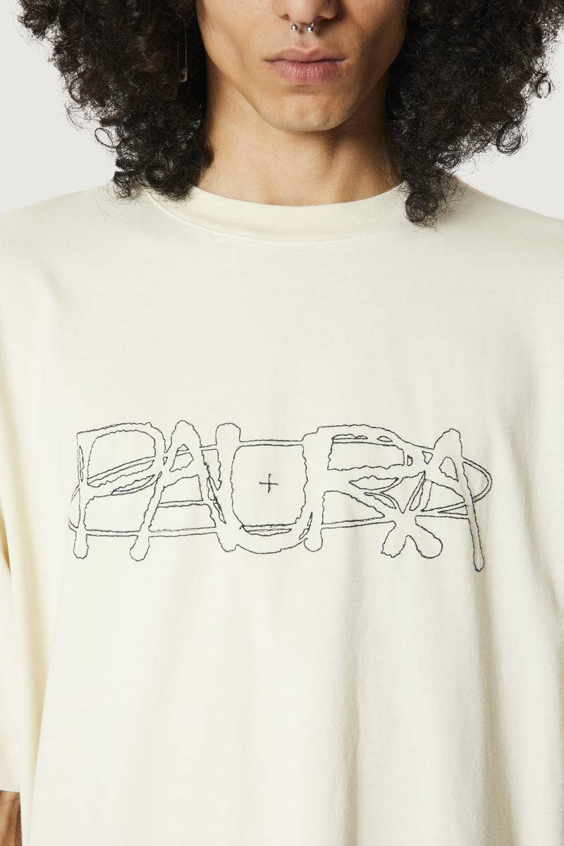 Paura COSTA OVERSIZED T-SHIRT COSMIC LOGO OFF-WHITE
