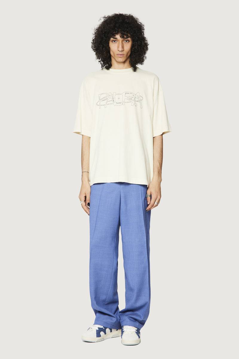 Paura COSTA OVERSIZED T-SHIRT COSMIC LOGO OFF-WHITE