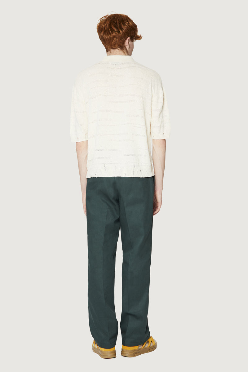 Paura ADAM KNIT POLO SHIRT OFF WHITE