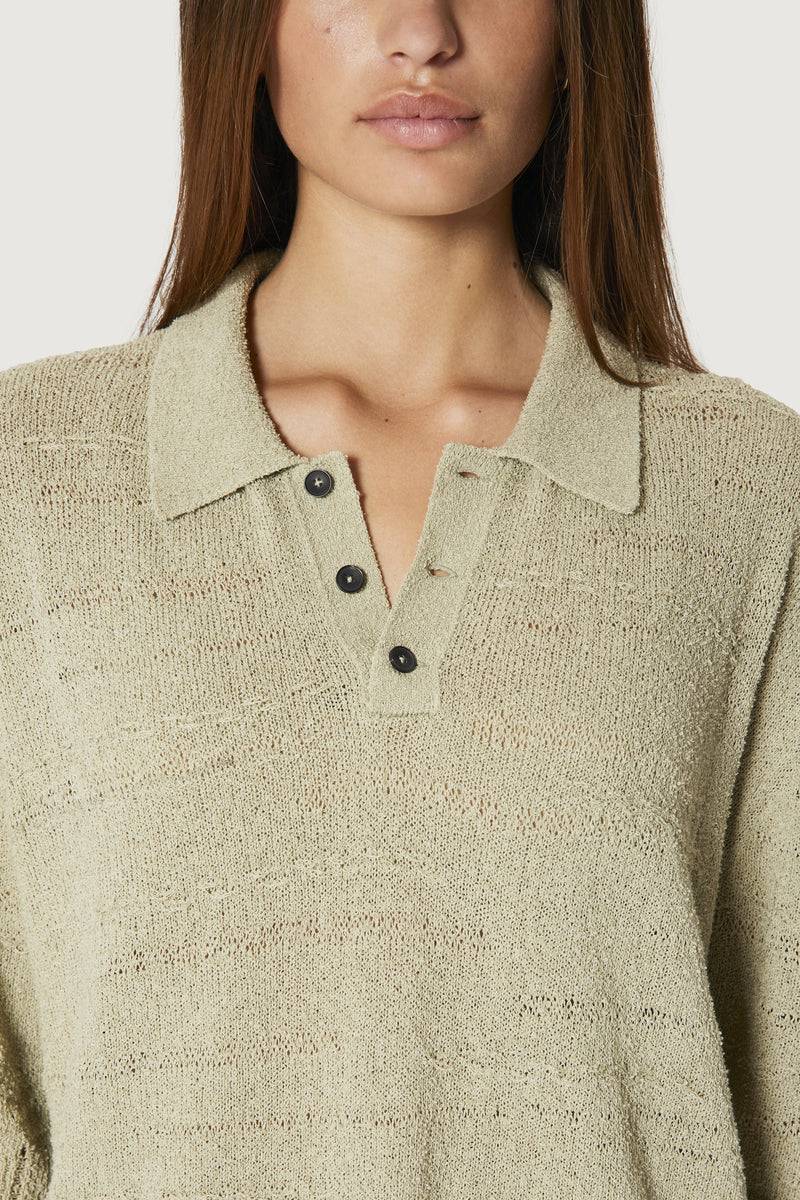 Paura ADAM KNIT POLO SHIRT SAGE