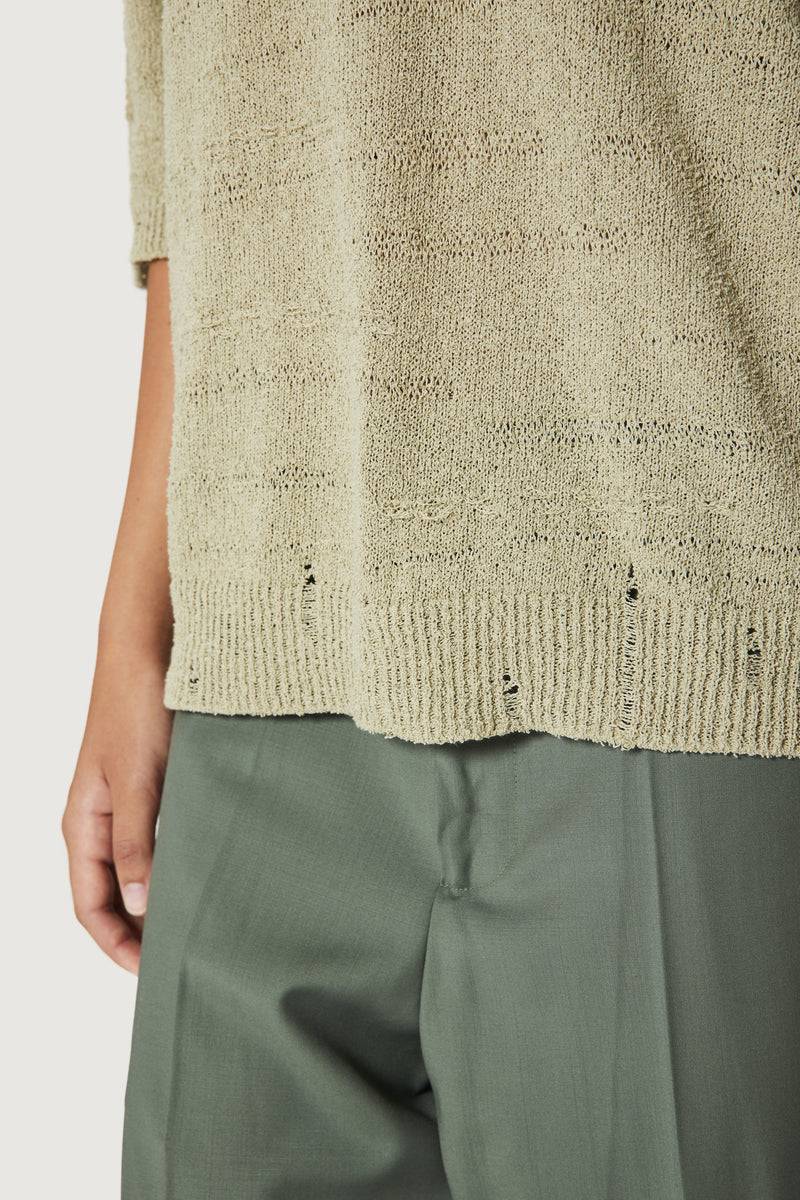 Paura ADAM KNIT POLO SHIRT SAGE