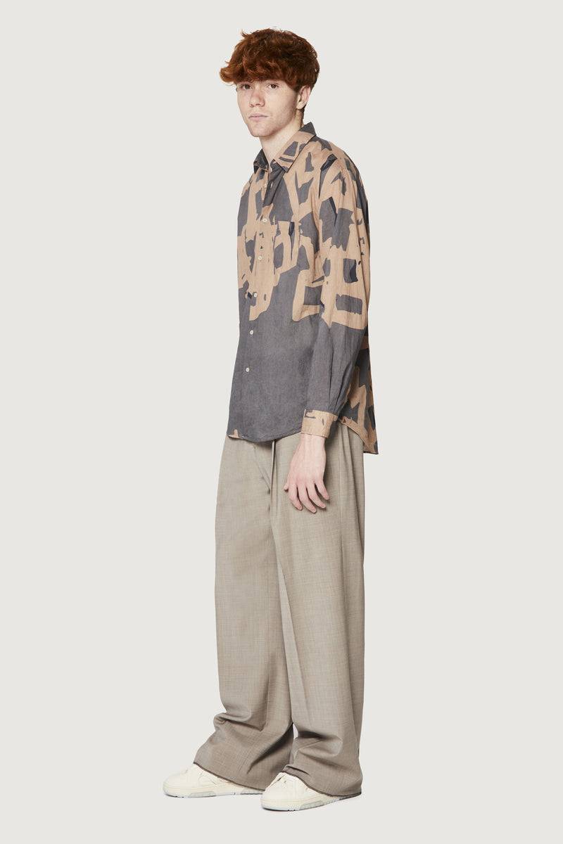 Paura BRUCE OVERSIZED SHIRT MODULO MUD