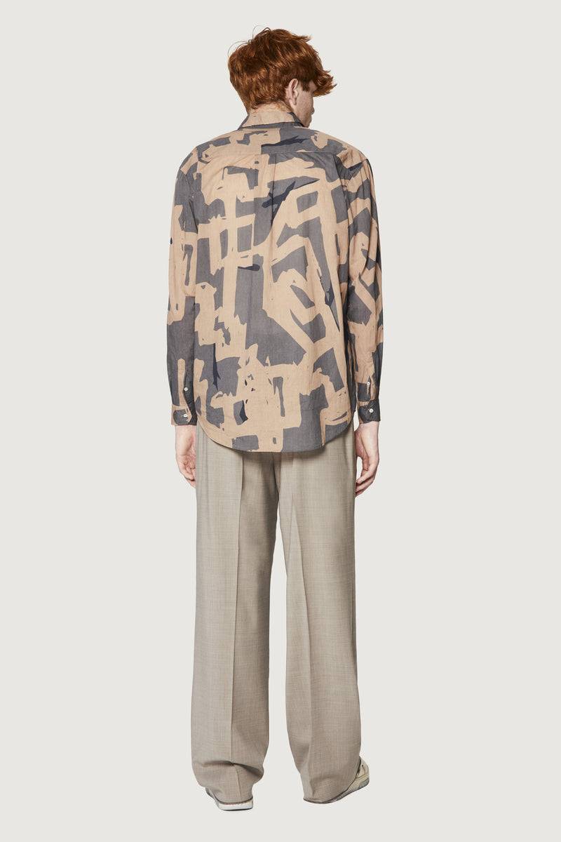 Paura BRUCE OVERSIZED SHIRT MODULO MUD